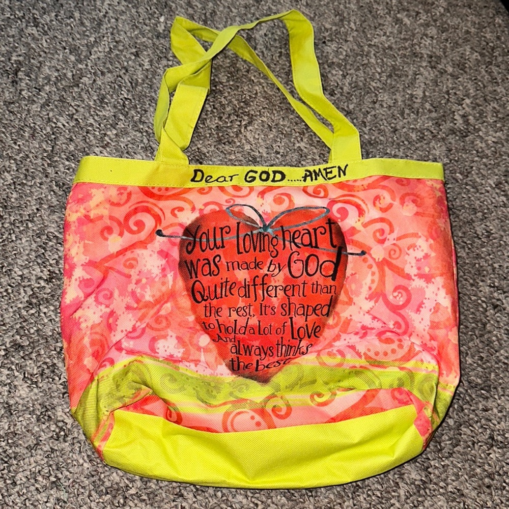 👙God Pink & Green Shoulder Bag